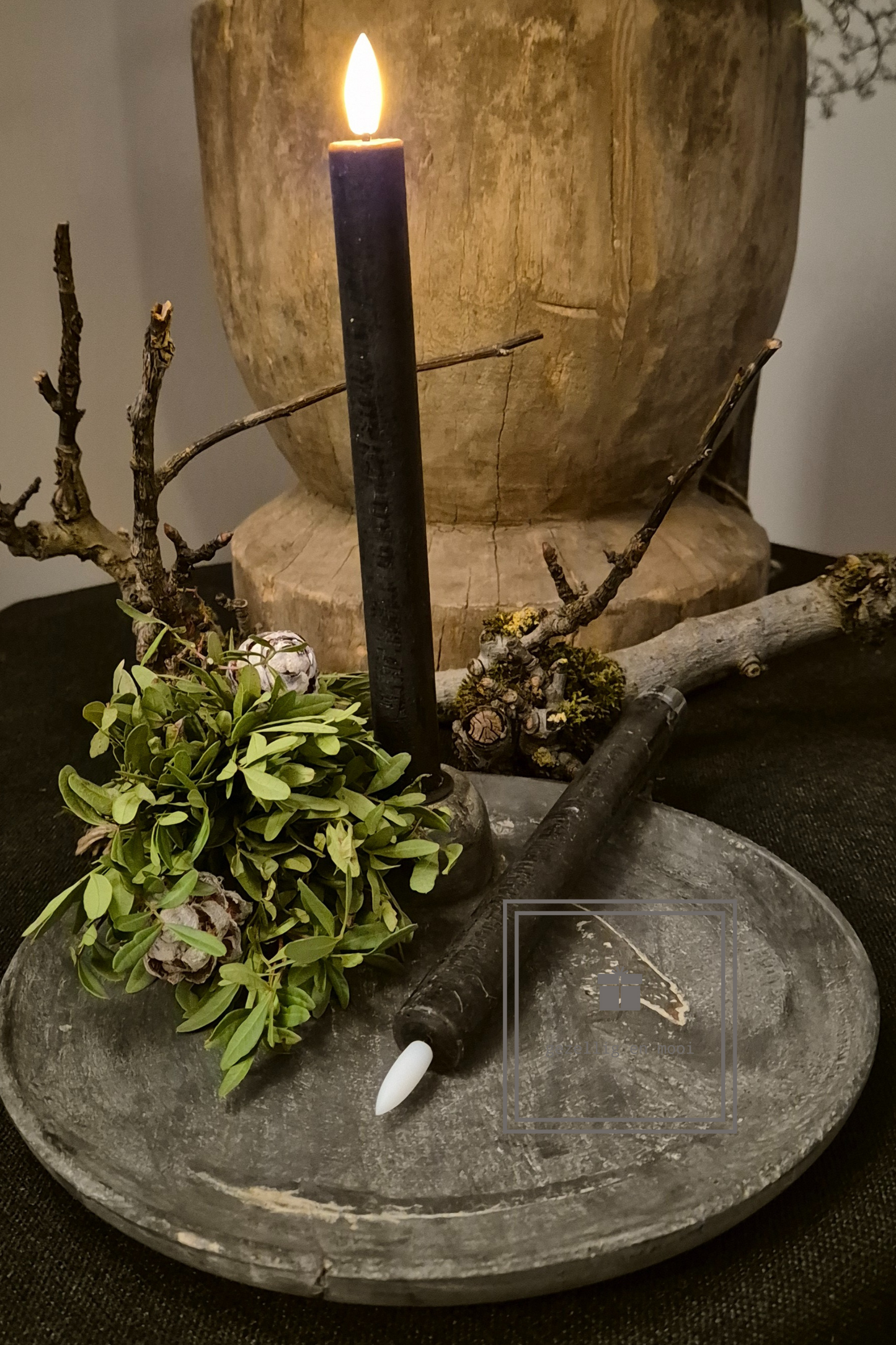 Dinerkaars LED zwart 24 cm Countryfield - Gezellig en Mooi