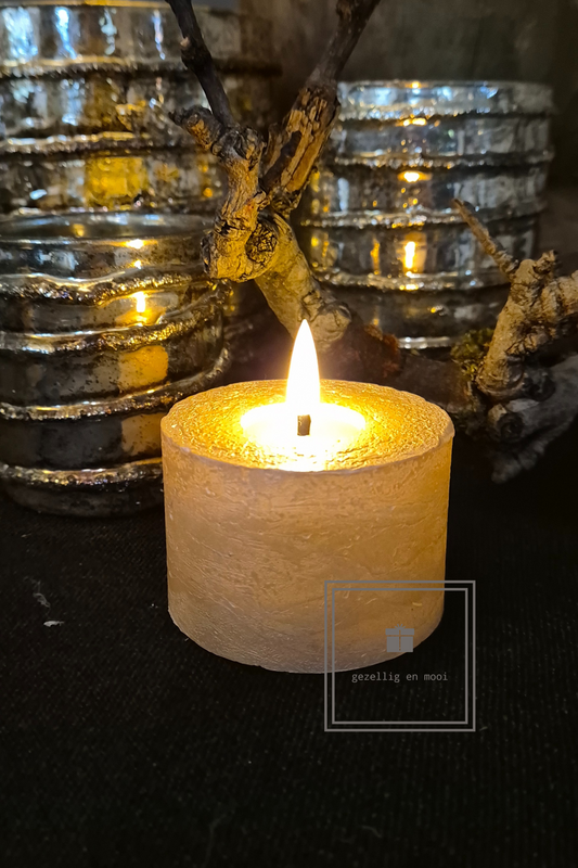 LED high jumbo T-light 7,5 cm bij 5 cm Metallic - Gezellig en Mooi