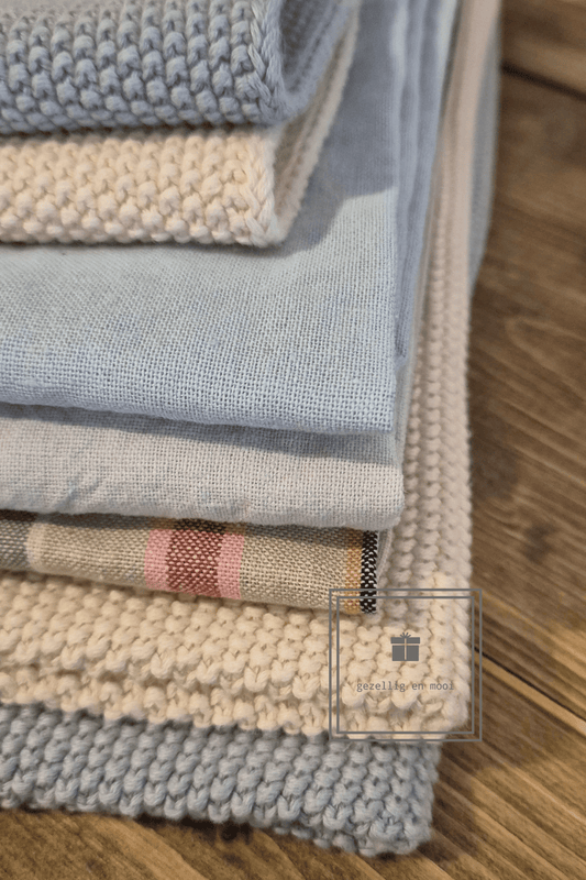 Theedoek veel kleuren streep