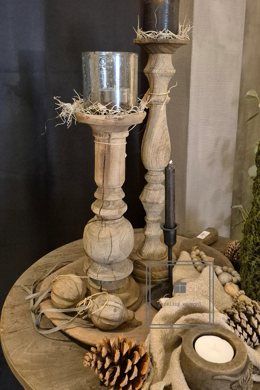 Houten kandelaar Guna