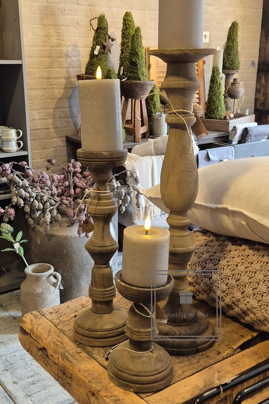 Houten kandelaar Vive