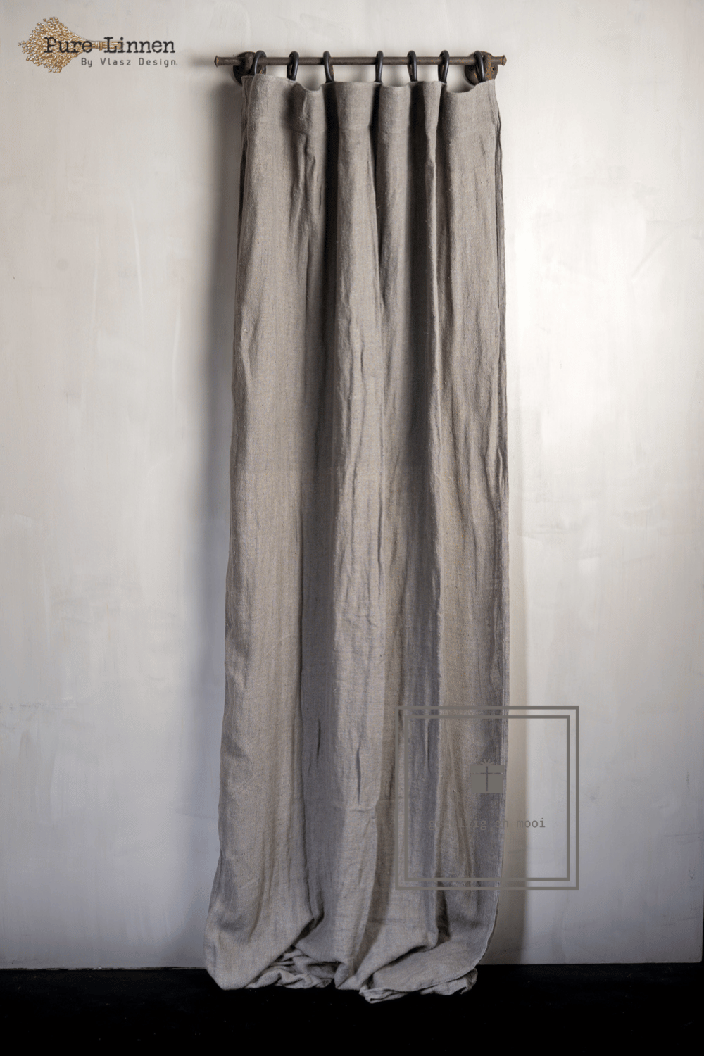 Pure Linnen Gordijn Esther Grey met lus 200x270