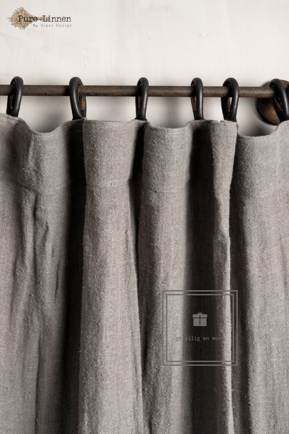 Pure Linnen Gordijn Esther Grey met lus 200x270