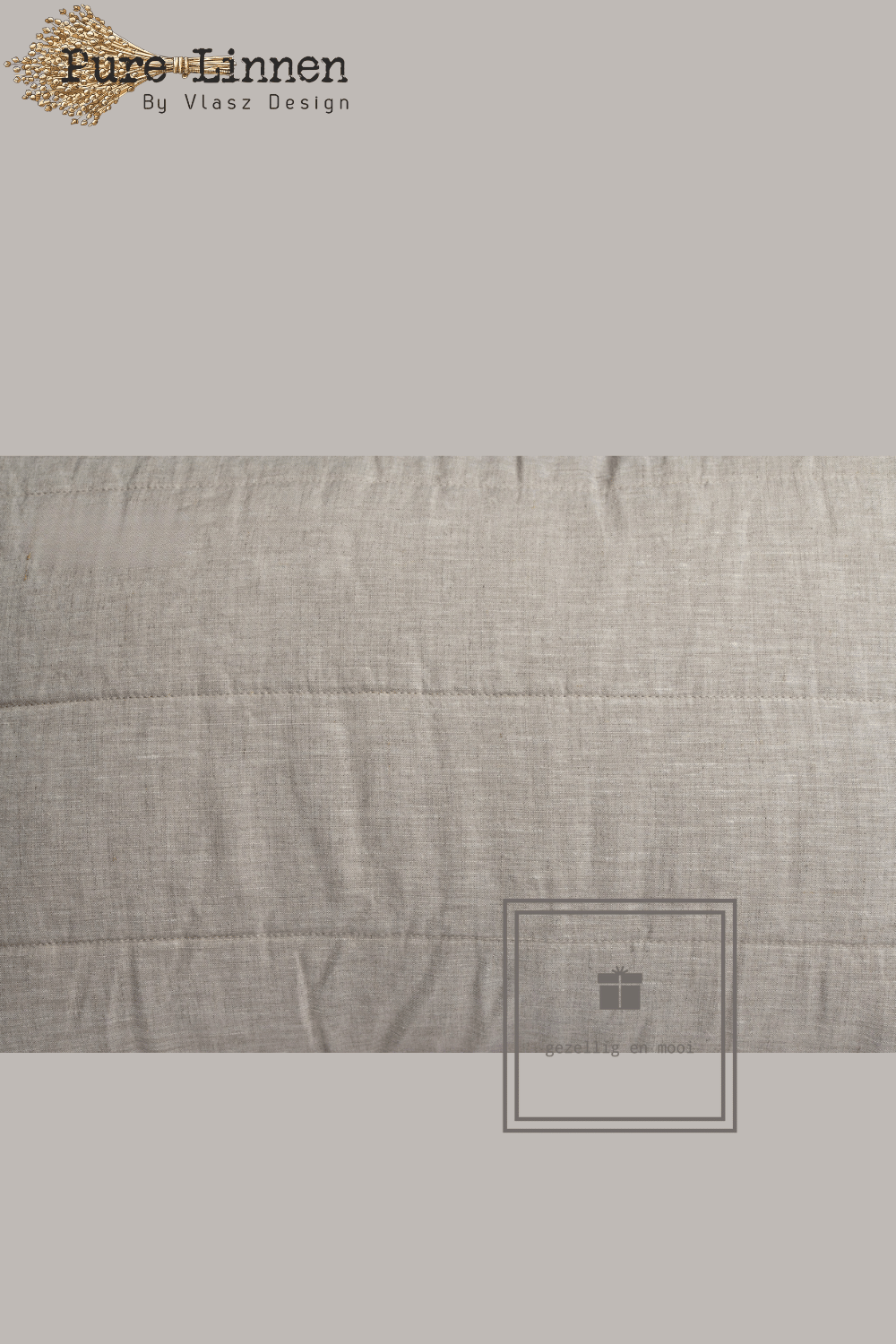 Pure Linnen Bedloper/Bedrunner Naturel/Strepen 70x260