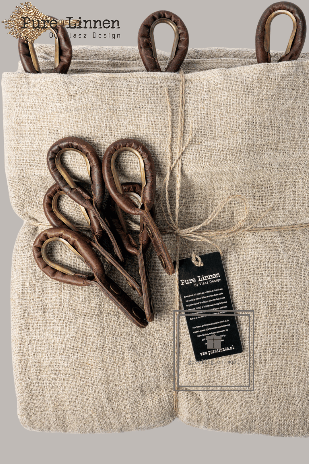 Pure Linnen Gordijn Abigail naturel met lus 200x270