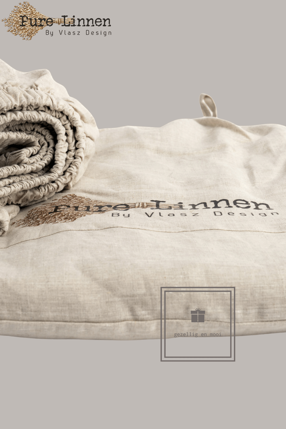 Pure Linnen Hoeslaken Naturel 90x200x20