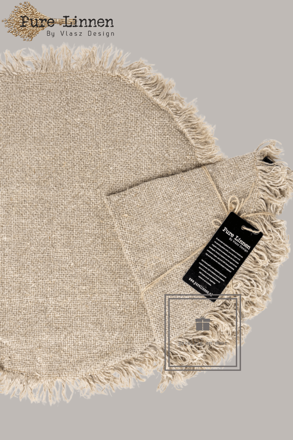 Pure Linnen Placemat Rond Naturel 40 (Ize)