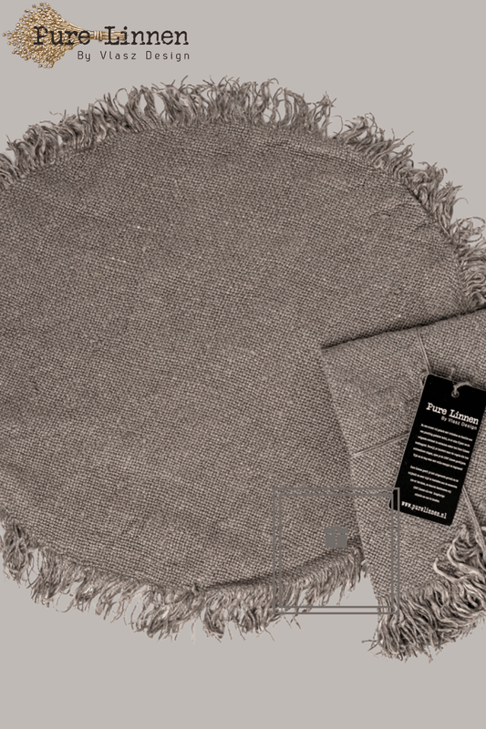 Pure Linnen Placemat Rond Grey 40 (Mara)