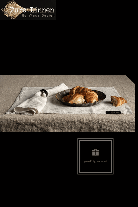 Pure Linnen Placemat Recht Naturel 52x40 (Salome) set van 2