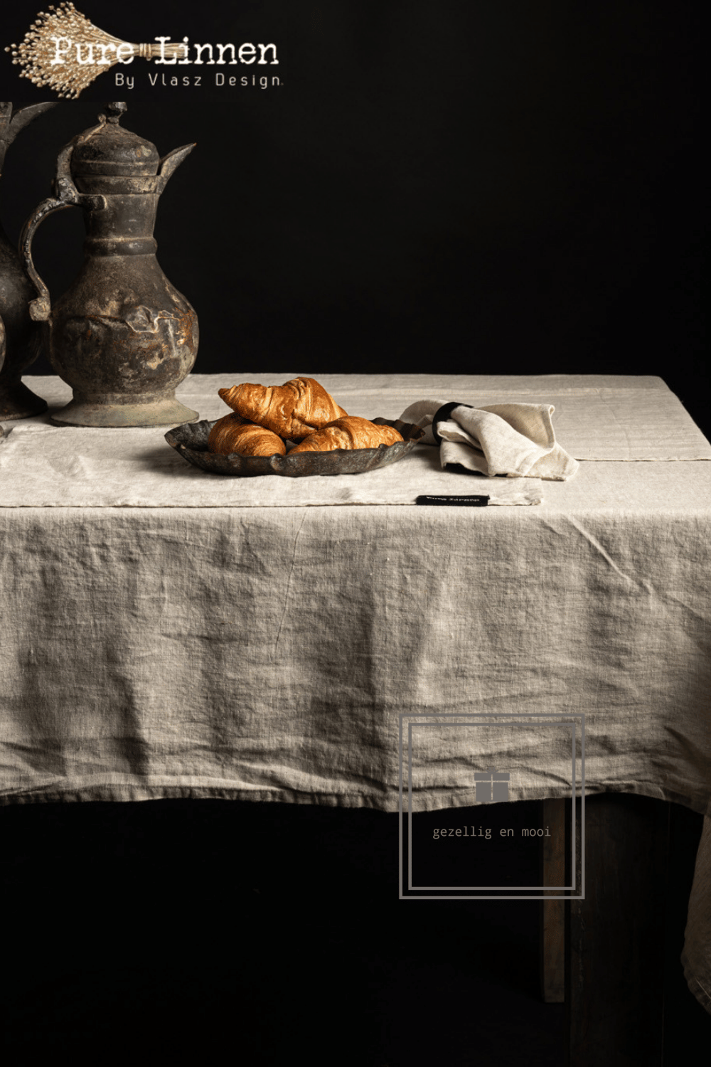 Pure Linnen Placemat Recht Naturel 52x40 (Salome) set van 2