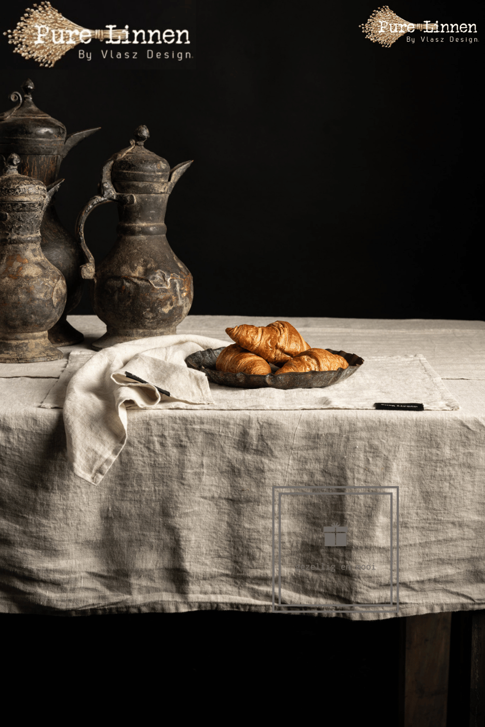Pure Linnen Placemat Recht Naturel 52x40 (Salome) set van 2