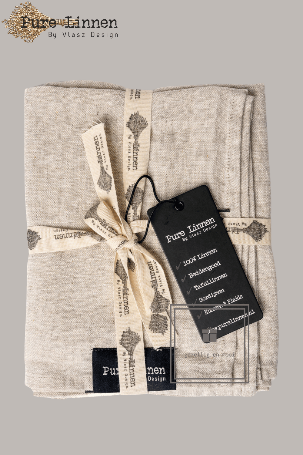 Pure Linnen Placemat Recht Naturel 52x40 (Salome) set van 2