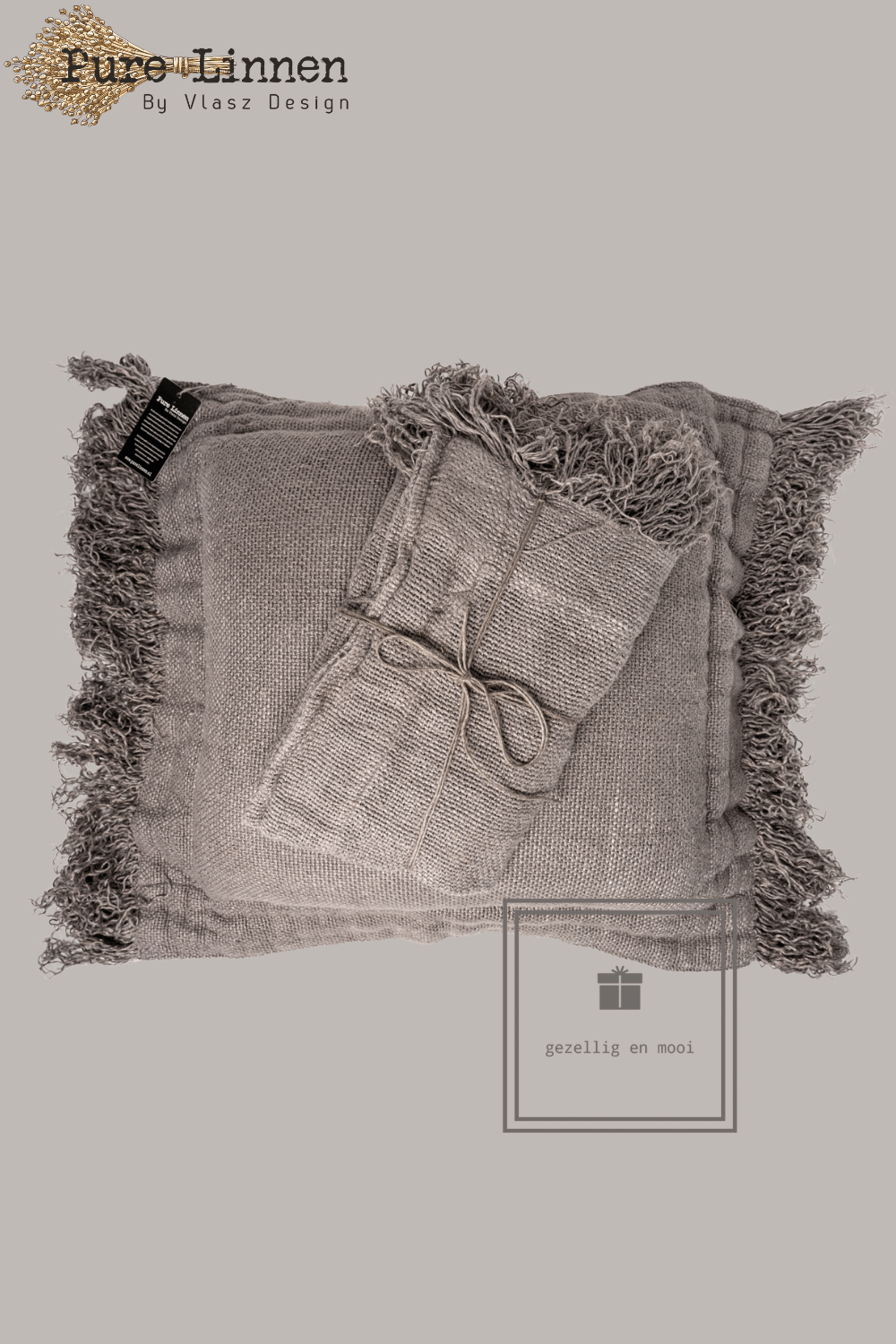 Pure Linnen Sierkussen Rebecca Grey 70x70