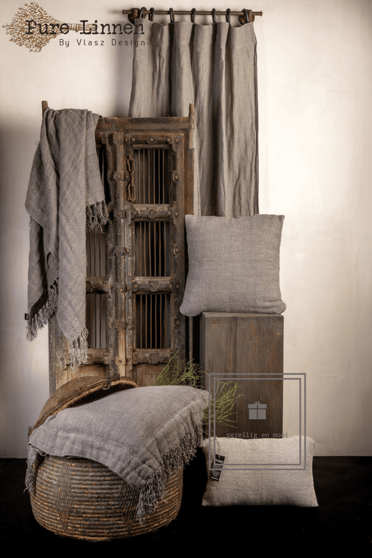 Pure Linnen Sierkussen Rebecca Grey 50x50