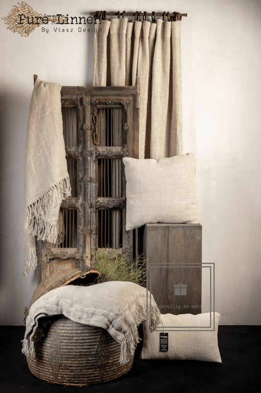 Pure Linnen Sierkussen Rachel Naturel 50x50