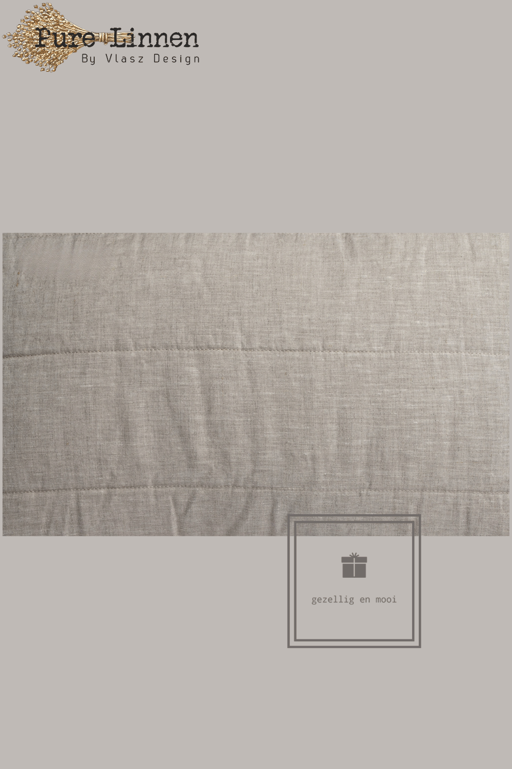 Pure Linnen Sierkussen Naturel/Strepen inc binnenkussen 40x60