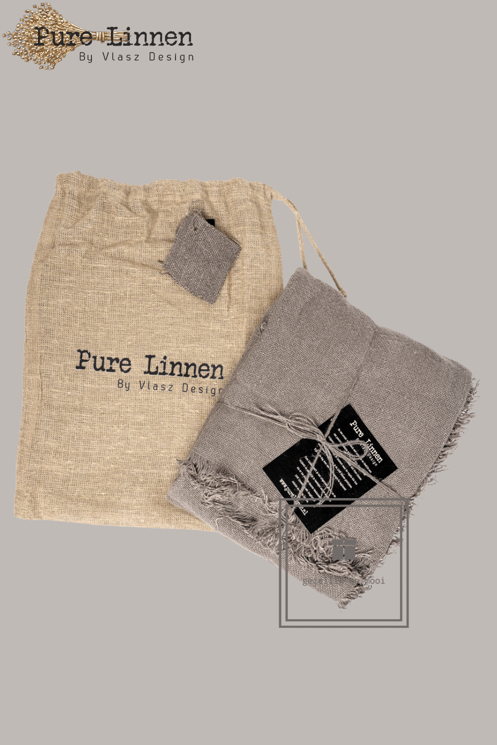 Pure Linnen Tafelkleed Recht Grey 140x260 (Hadassa)