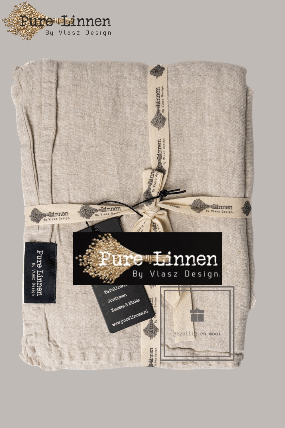 Pure Linnen Tafelkleed Recht Naturel 140x260 (Phoebe)
