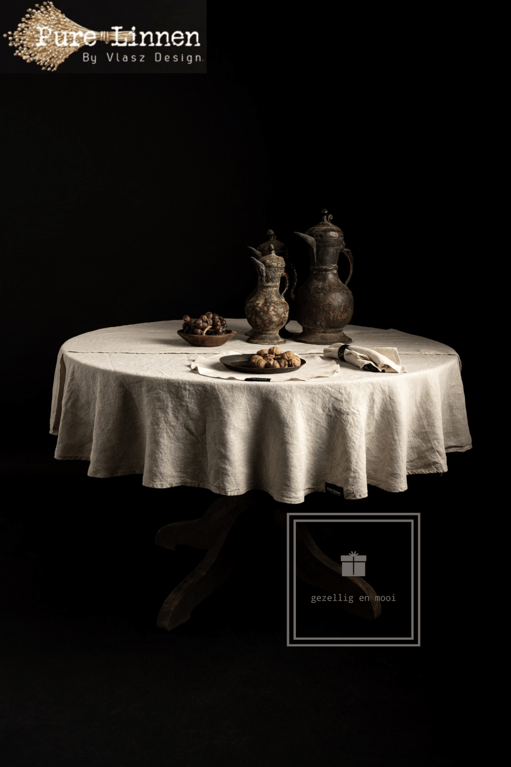 Pure Linnen Tafelkleed Rond Naturel 170 (Judith)