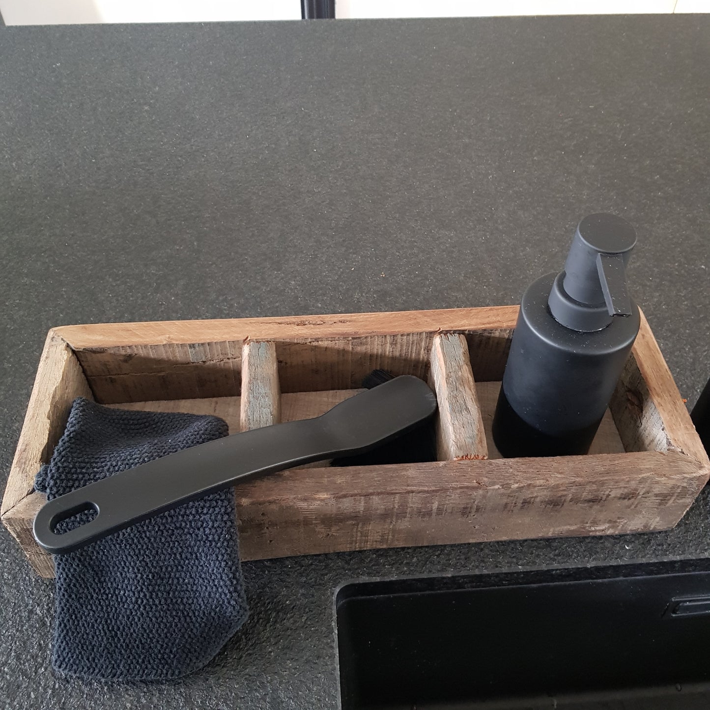 multifunctioneel houten dienblad met 3 vakken