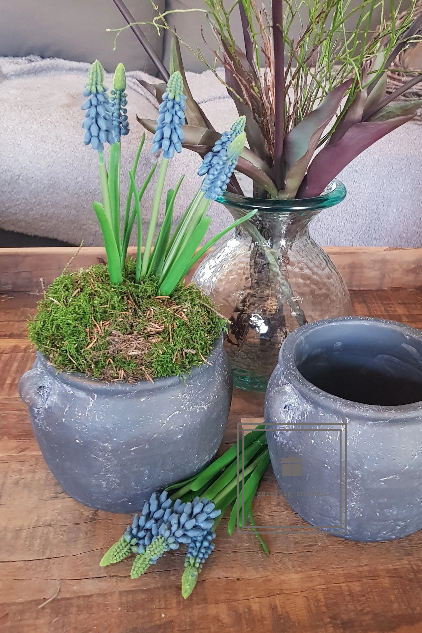 Bloempot cement grijs