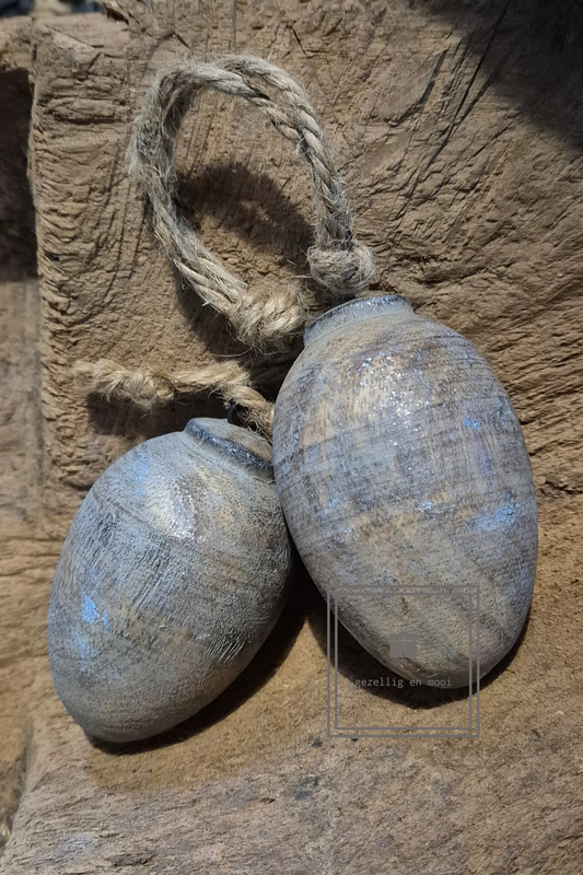 Ei hout naturel zilver