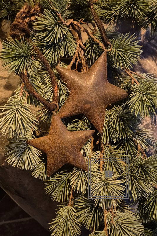 Metalen roest kerst ster