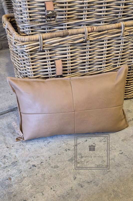 Kussen leather camel