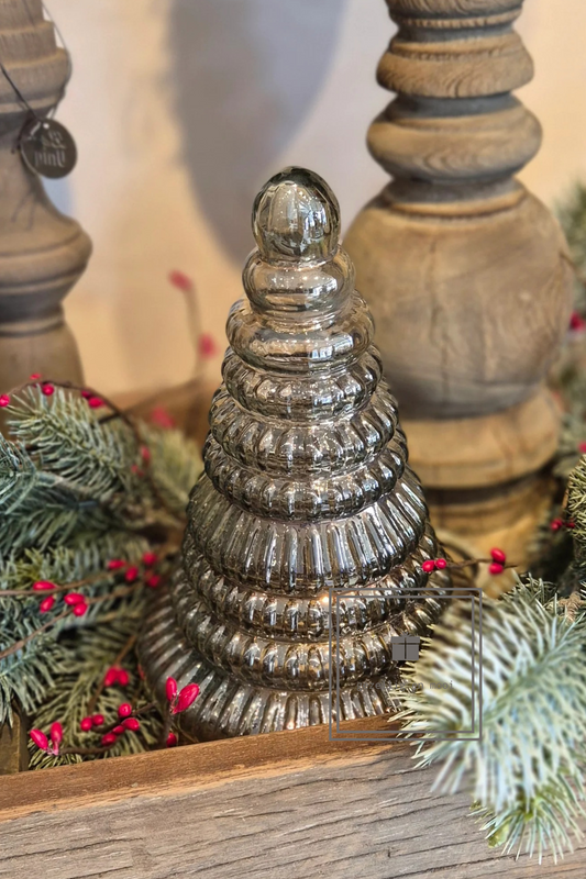 Kerstboom bruin glas 14x24