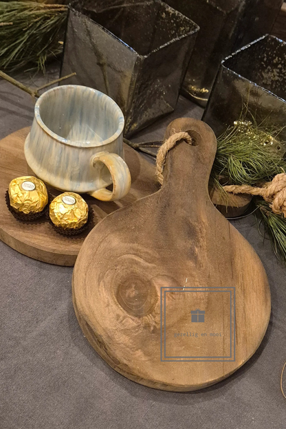 Plank rond met handvat klein