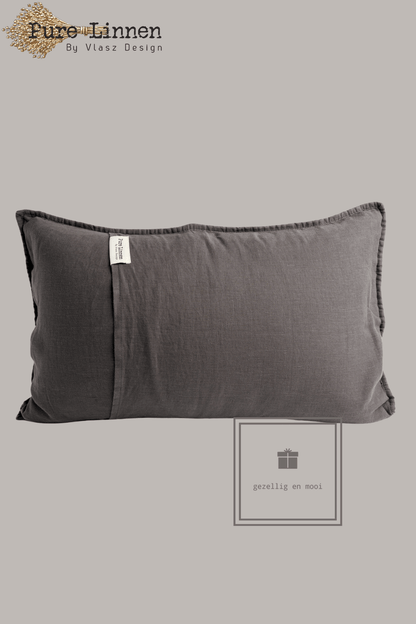 Pure Linnen Sierkussen Donkergrijs/Diamond inc binnenkussen 40x60
