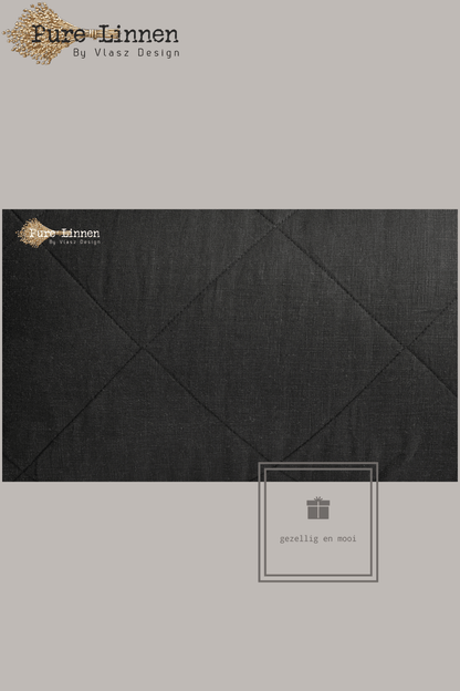 Pure Linnen Sierkussen Zwart/Diamond inc binnenkussen 40x60