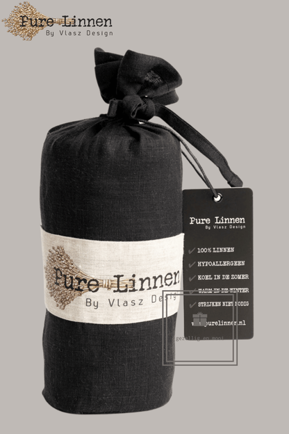 Pure Linnen Sierkussen Zwart/Diamond inc binnenkussen 40x60