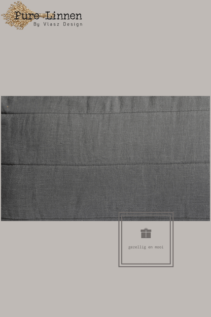 Pure Linnen Sierkussen Donkergrijs/Strepen inc binnenkussen 40x60