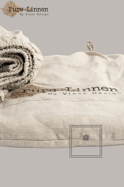 Pure Linnen Hoeslaken Naturel 90x200x20
