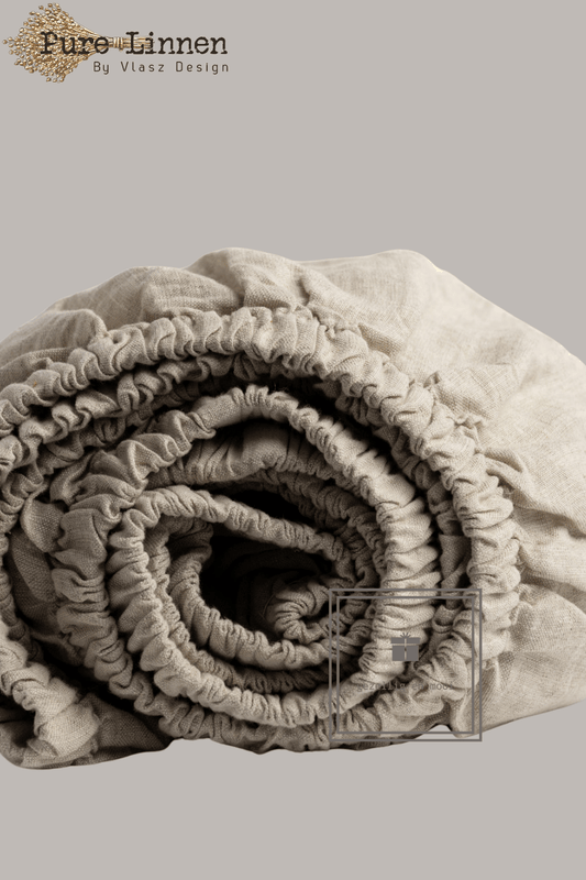 Pure Linnen Hoeslaken Naturel 90x200x20