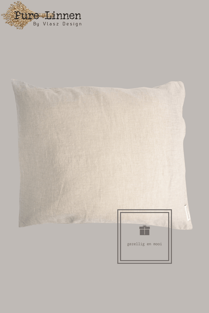Pure Linnen Kussensloop Naturel/Instopstrook 60x70