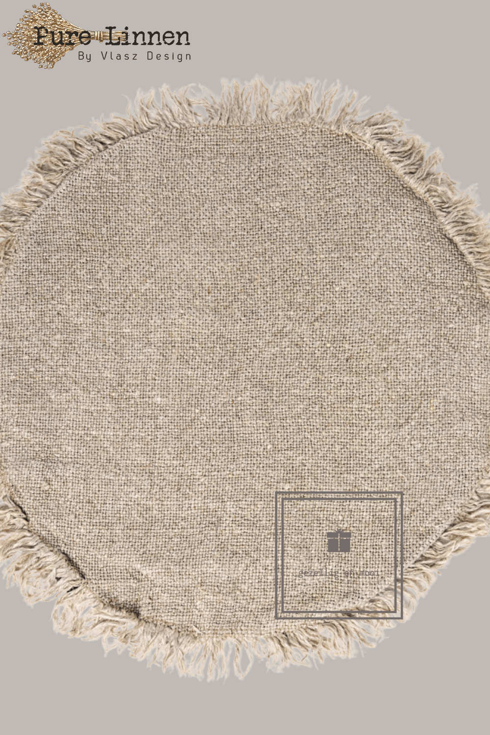 Pure Linnen Placemat Rond Naturel 40 (Ize)