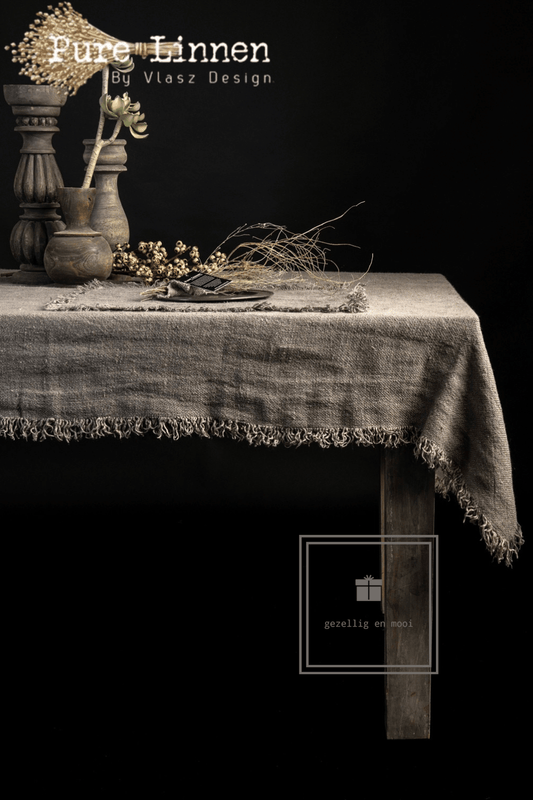 Pure Linnen Tafelkleed Recht Grey 140x260 (Hadassa)