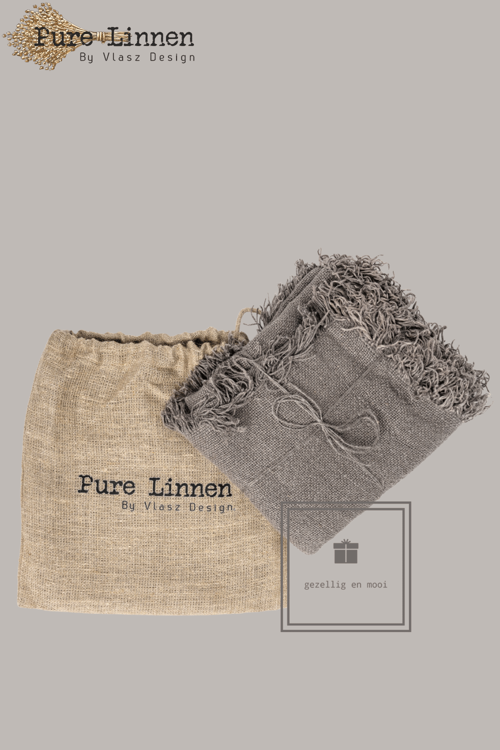 Pure Linnen Tafelloper Grey 50x170 (Dina)