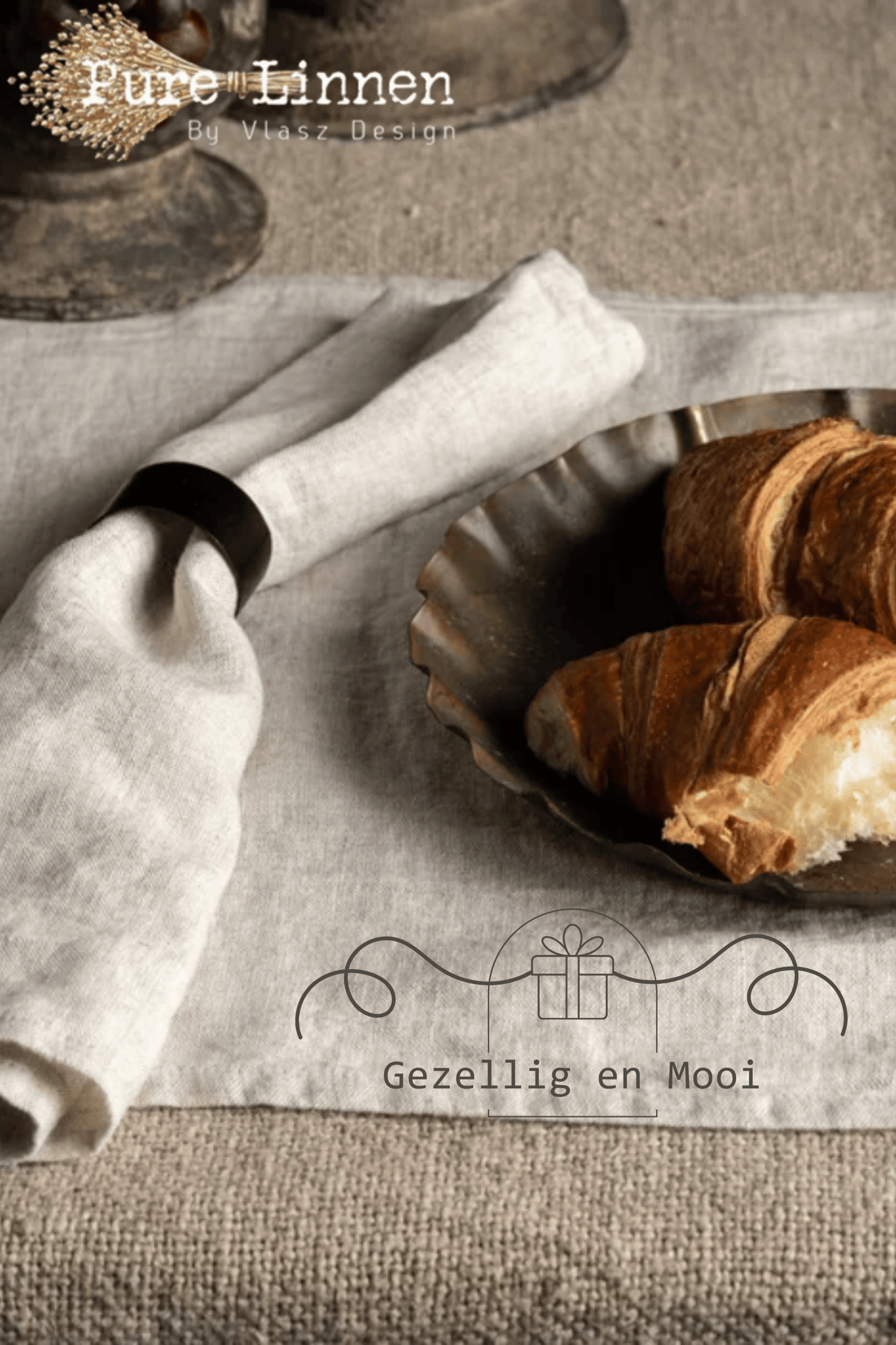 Pure linnen servetten Leah set van 2 Naturel