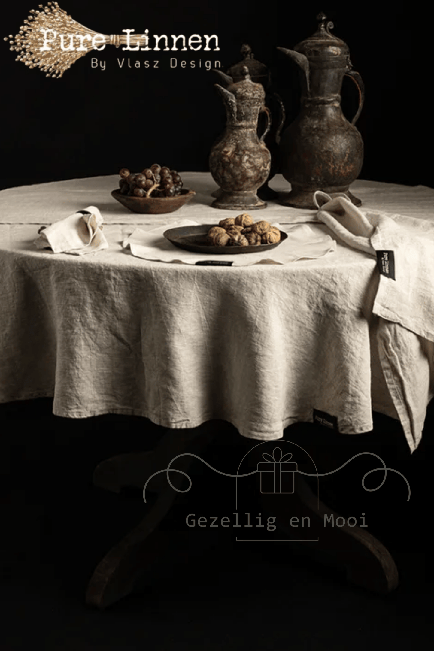 Pure linnen servetten Leah set van 2 Naturel