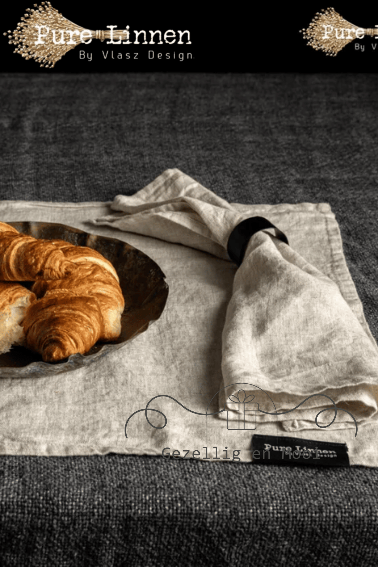 Pure linnen servetten Leah set van 2 Naturel