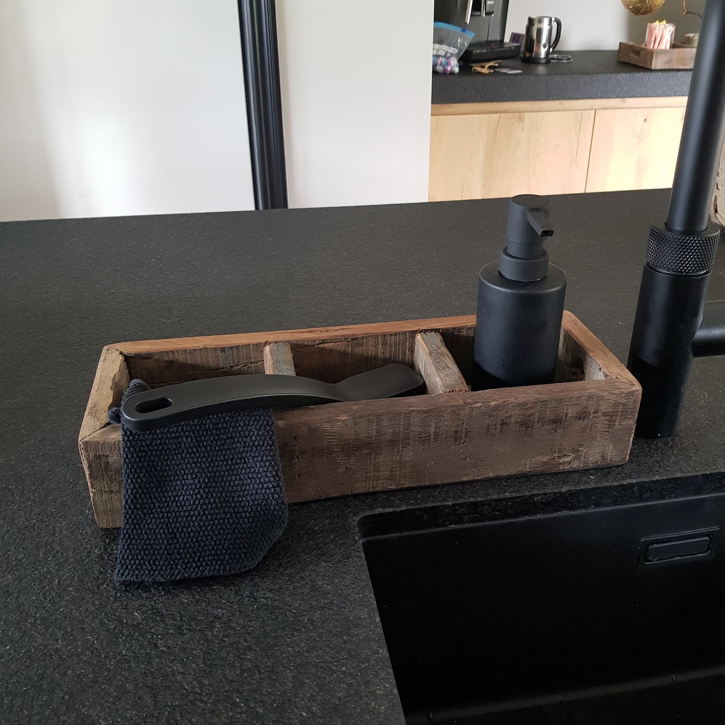 multifunctioneel houten dienblad met 3 vakken