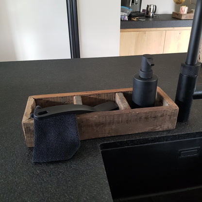 multifunctioneel houten dienblad met 3 vakken