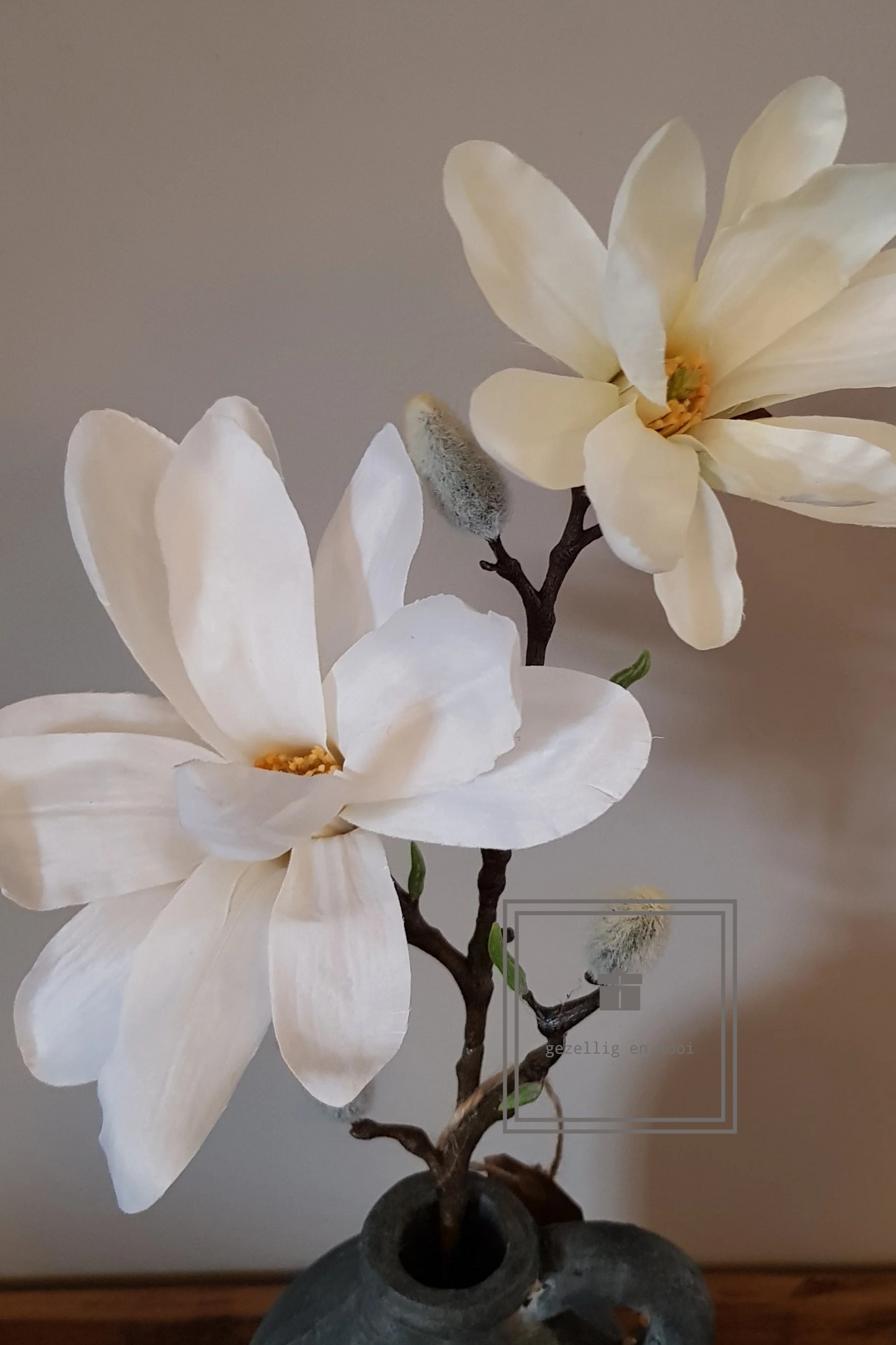 Magnolia kunsttakken wit en roze